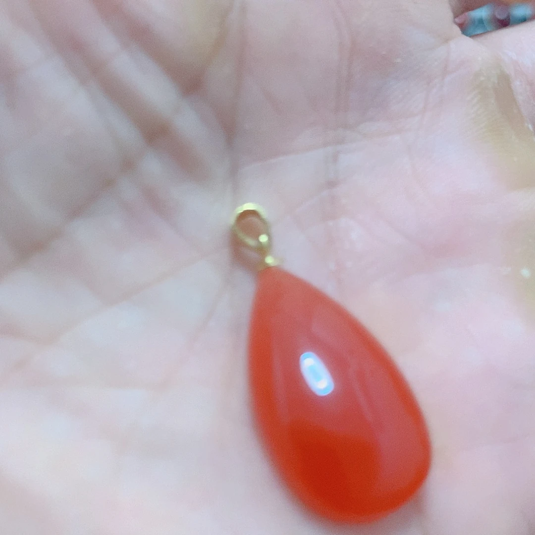 南红玛瑙银S925镶嵌吊坠(不含链)
