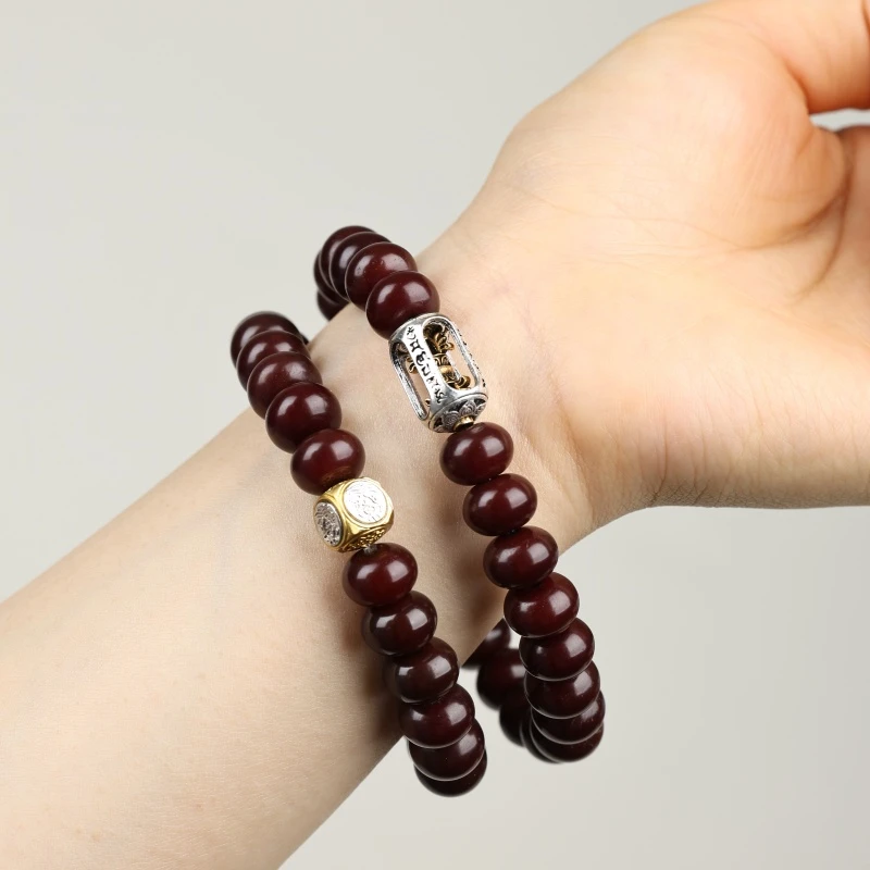 非金属木质手链 墨菩提精美双圈手串无礼盒MK527