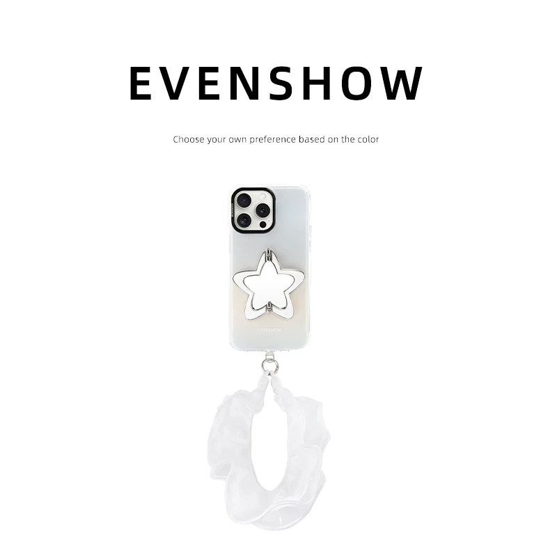 EVENSHOW2025新款镜面手机壳带支架挂绳适用苹果16pro15适合夏天
