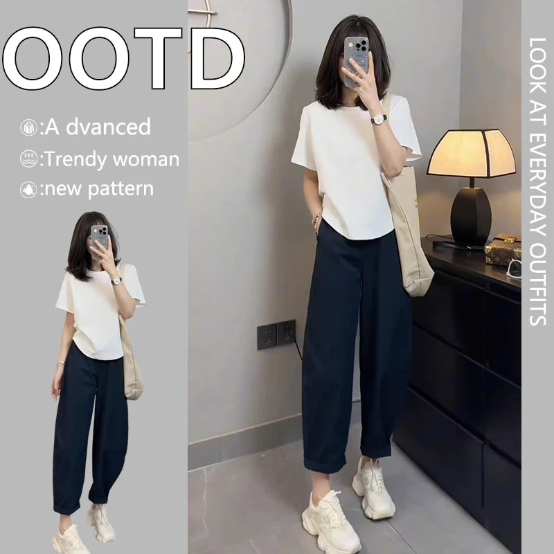 小个子穿搭一整套微胖显瘦炸街减龄洋气两件套装2025新款女装夏季