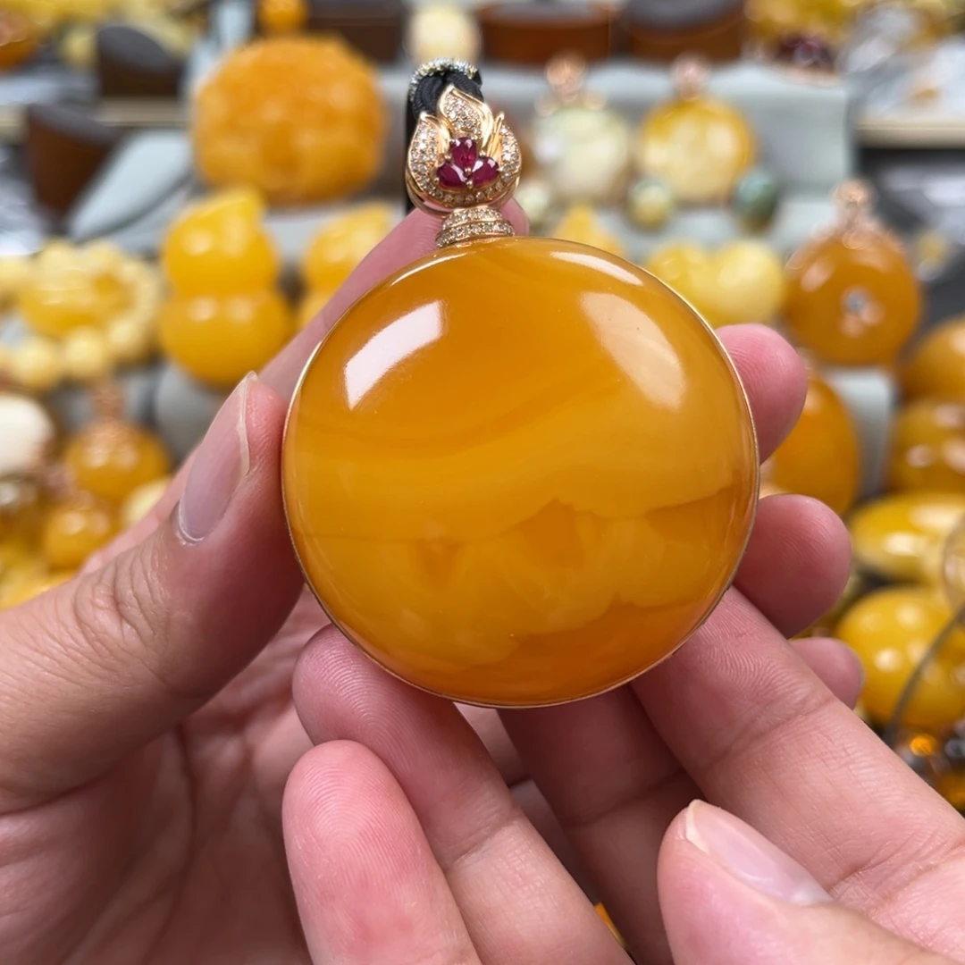 蜜蜡18K金镶嵌珠宝奇石