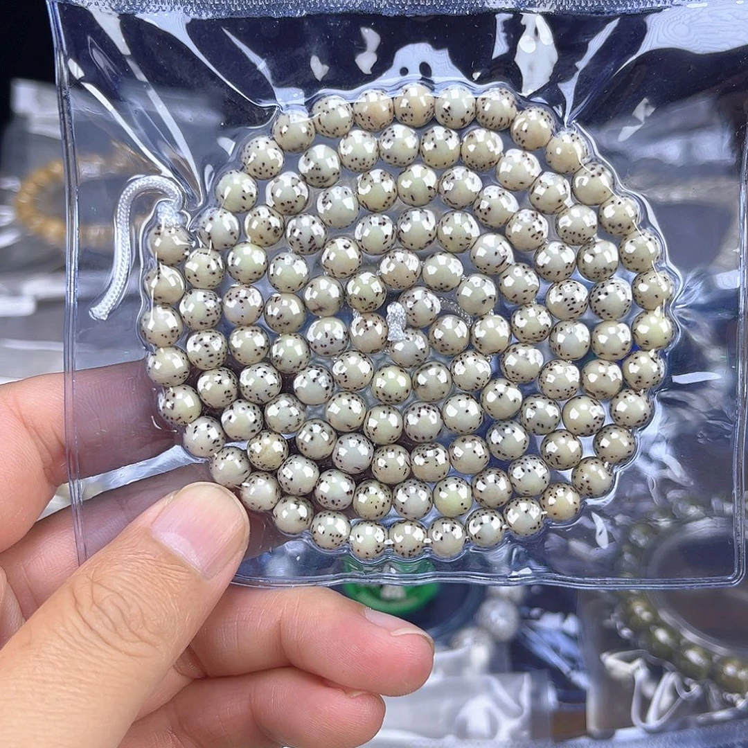 星月菩提吊坠糯冰石玉料河豚圆珠卡7