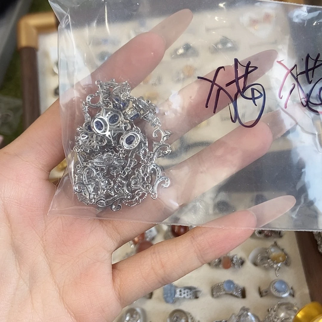 猫***哒水晶未镶嵌戒指坦桑石项链