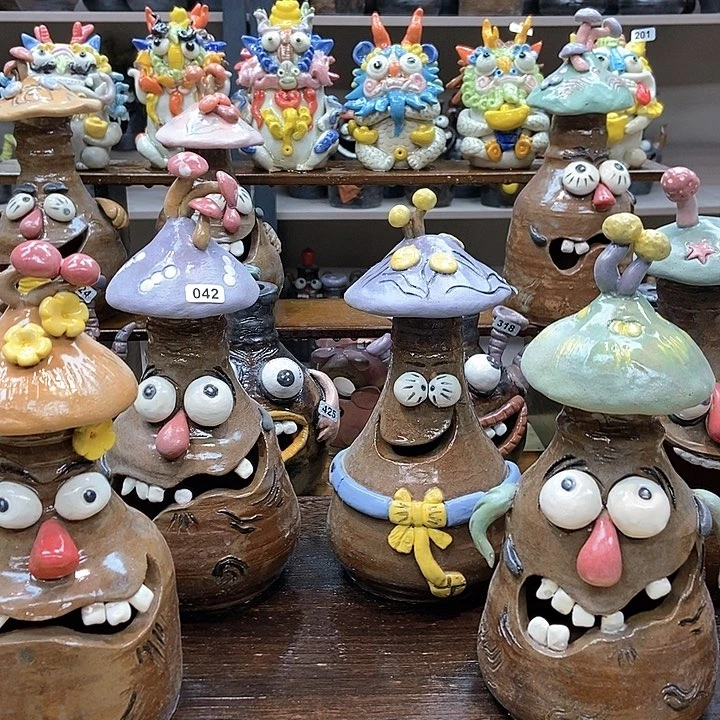 摆件大*毛直播间手工陶瓷摆件10个