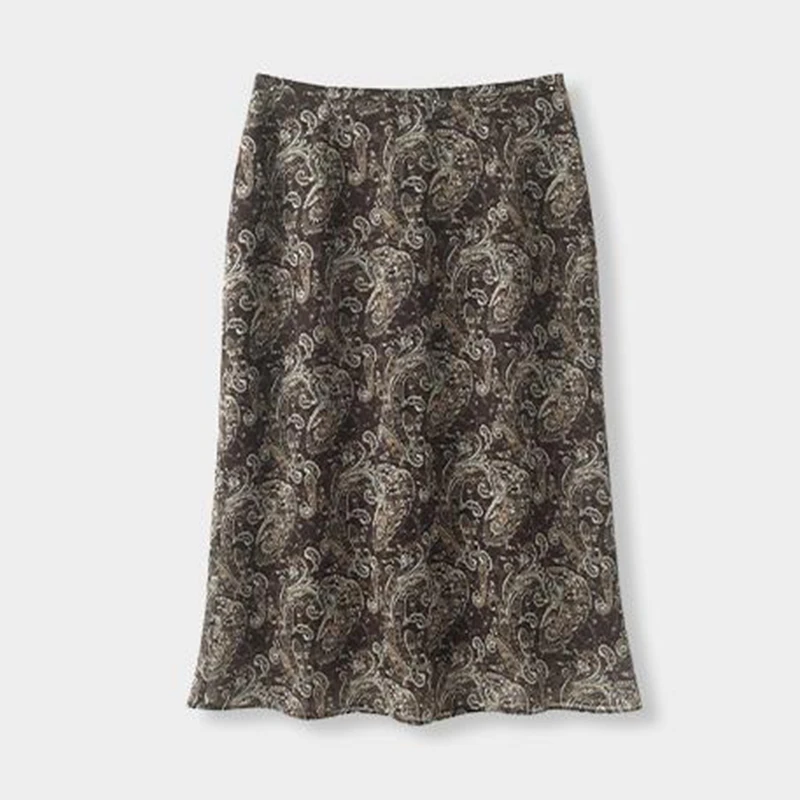 腰果花半身裙2025夏季新款慵懒休闲弹力包臀裙轻奢百搭高腰中裙