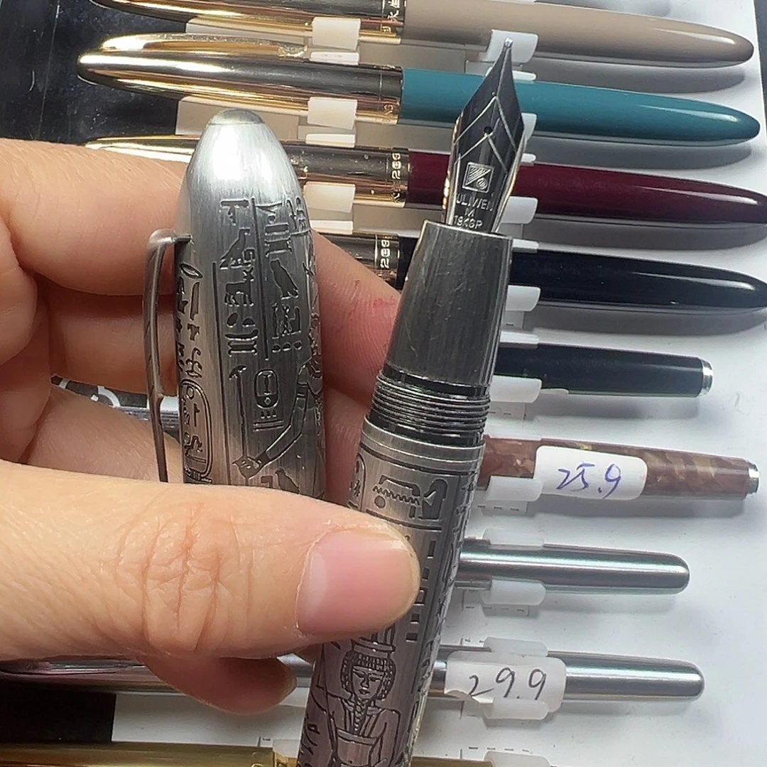 便携式富利文2055战神系列全铜古银刻花战神系列m尖旋帽35大尖