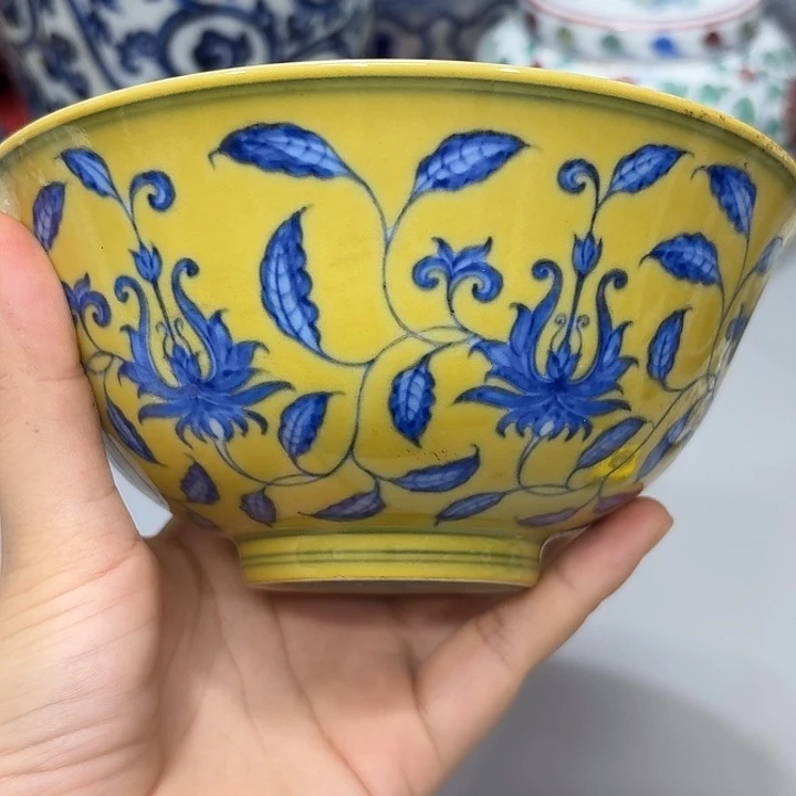 华***子摆件陶瓷制品纯手工青花碗