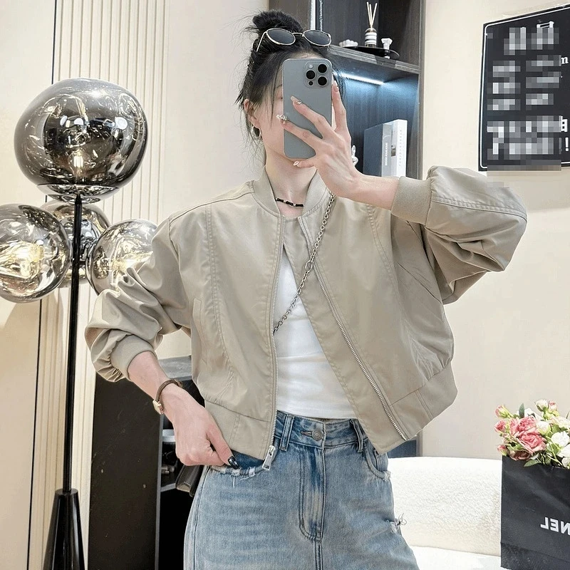 设计感时尚流行小个子棒球服百搭女上衣春秋休闲显气质夹克短外套