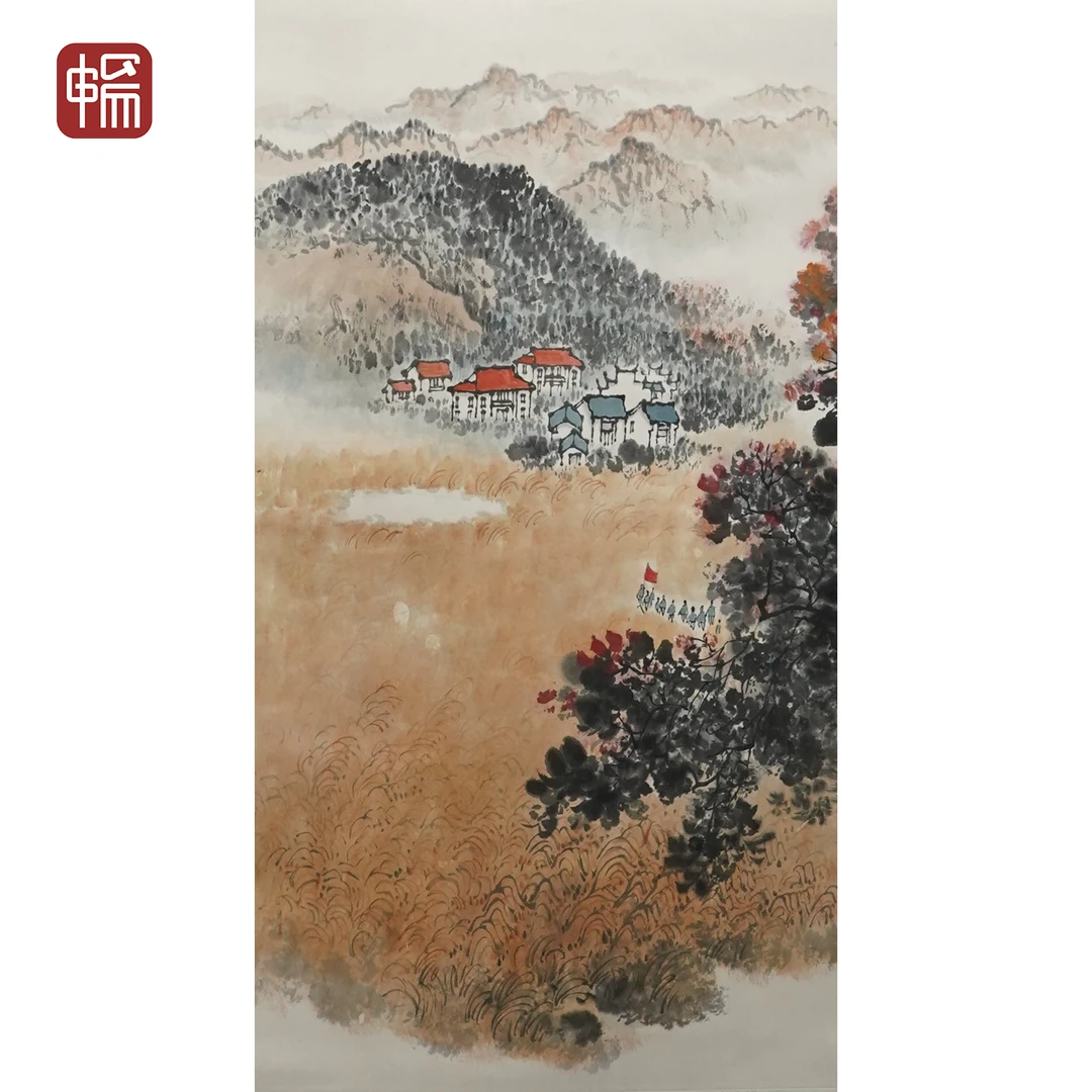 F1085 1976年作《遍地英雄下夕烟》69*45（2.79平尺） 纸本立轴YQ