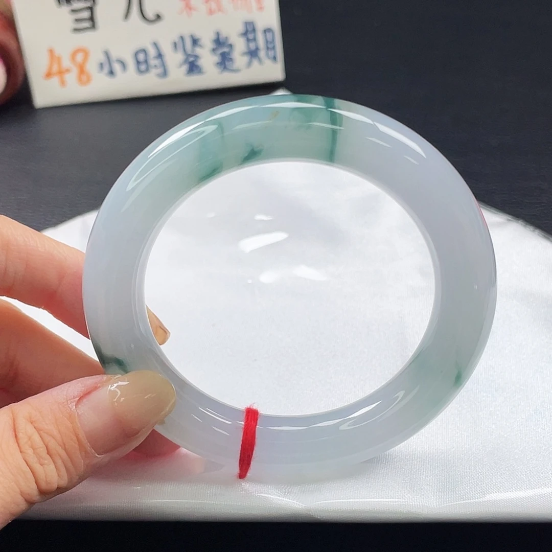 未镶嵌手镯翡翠31号肥嘟嘟蓝紫色飘花