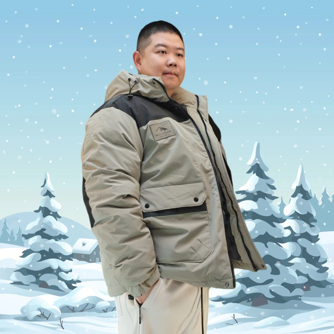 保暖厚款时尚机能工装连帽户外拼接男款防风冬季棉服外套