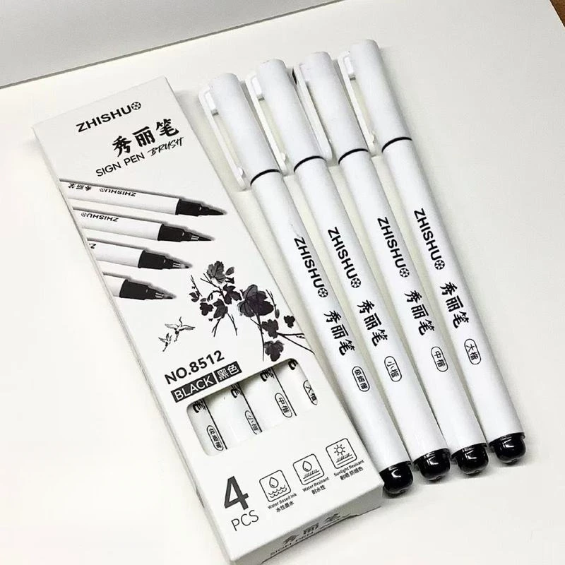 自带笔锋秀丽笔练字书法防水签字笔小楷中楷大楷钢笔式软笔高光笔