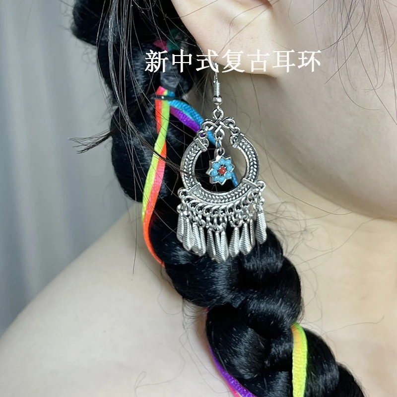 合金耳饰 新中式民族风耳环港风度假复古风波西米亚百搭耳环213