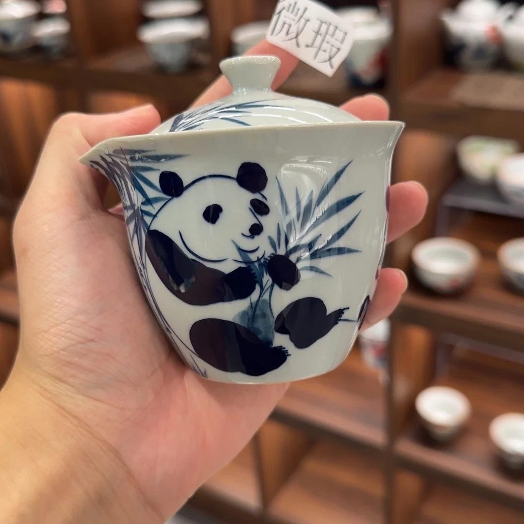 釉下手绘茶具微瑕