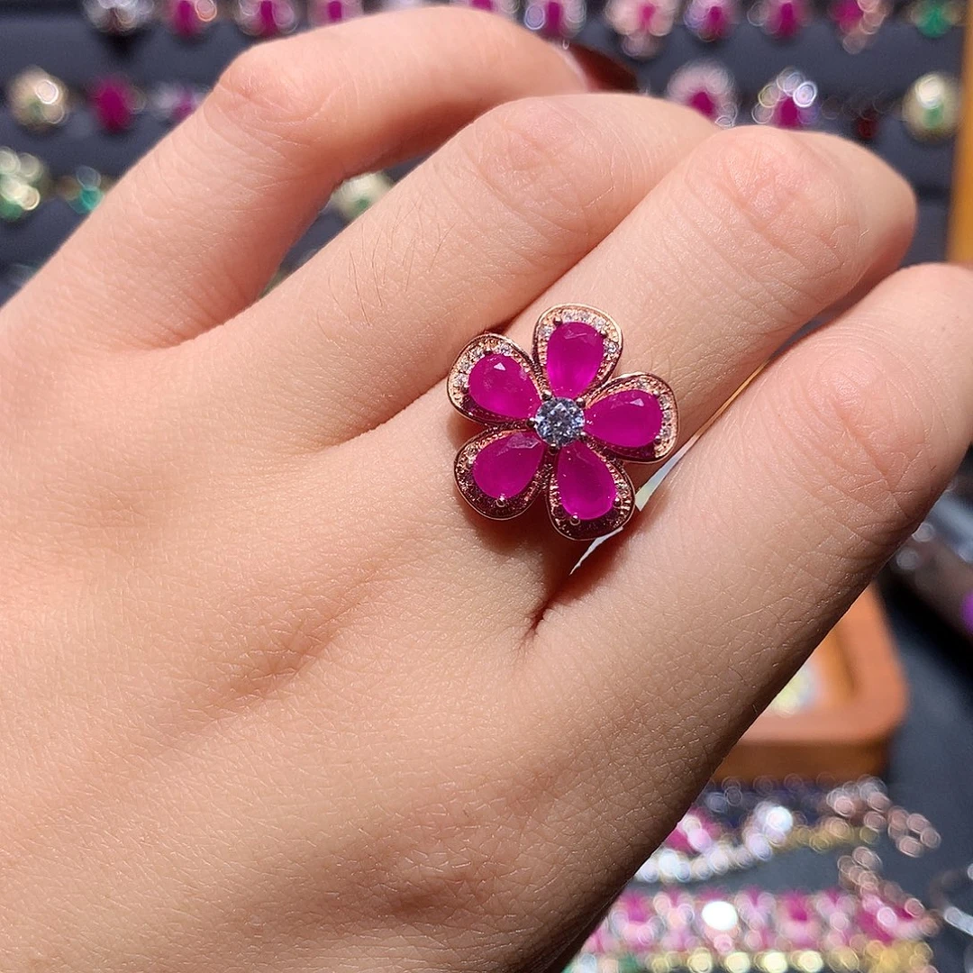 银S925镶嵌红宝石戒指