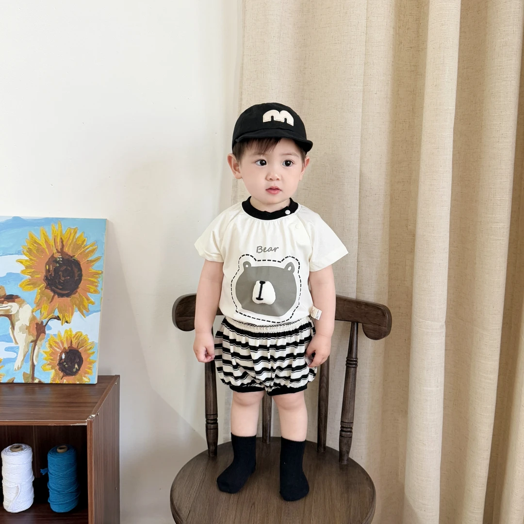 5/12【舒适感】男宝夏季薄款套装宝宝洋气防晒衣+T恤+短裤三件套外