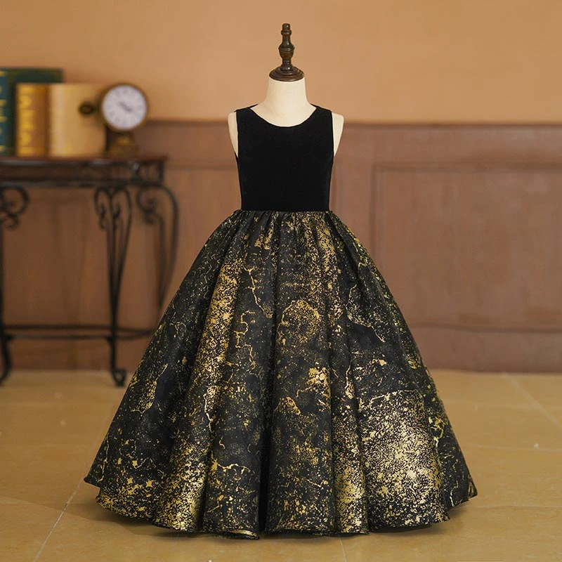 礼服女童高端轻奢小众主持人洋气生日钢琴演奏演出走秀大童公主裙