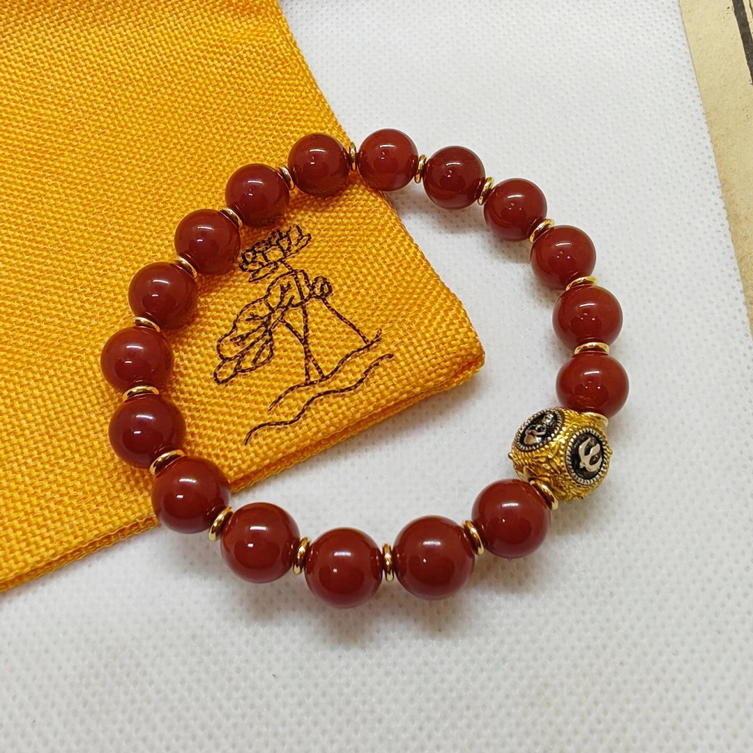 云南保山原矿南红手串可盘可戴满色满肉显白气质