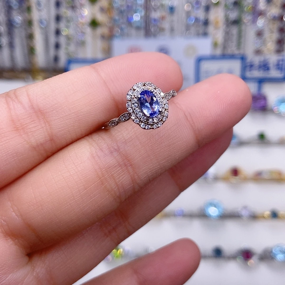 坦桑石戒指银S925镶嵌