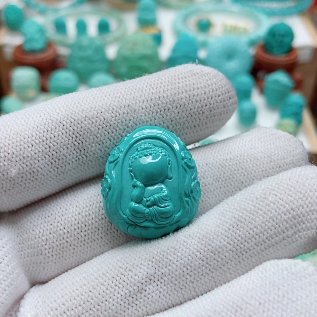 绿松石未镶嵌无相佛