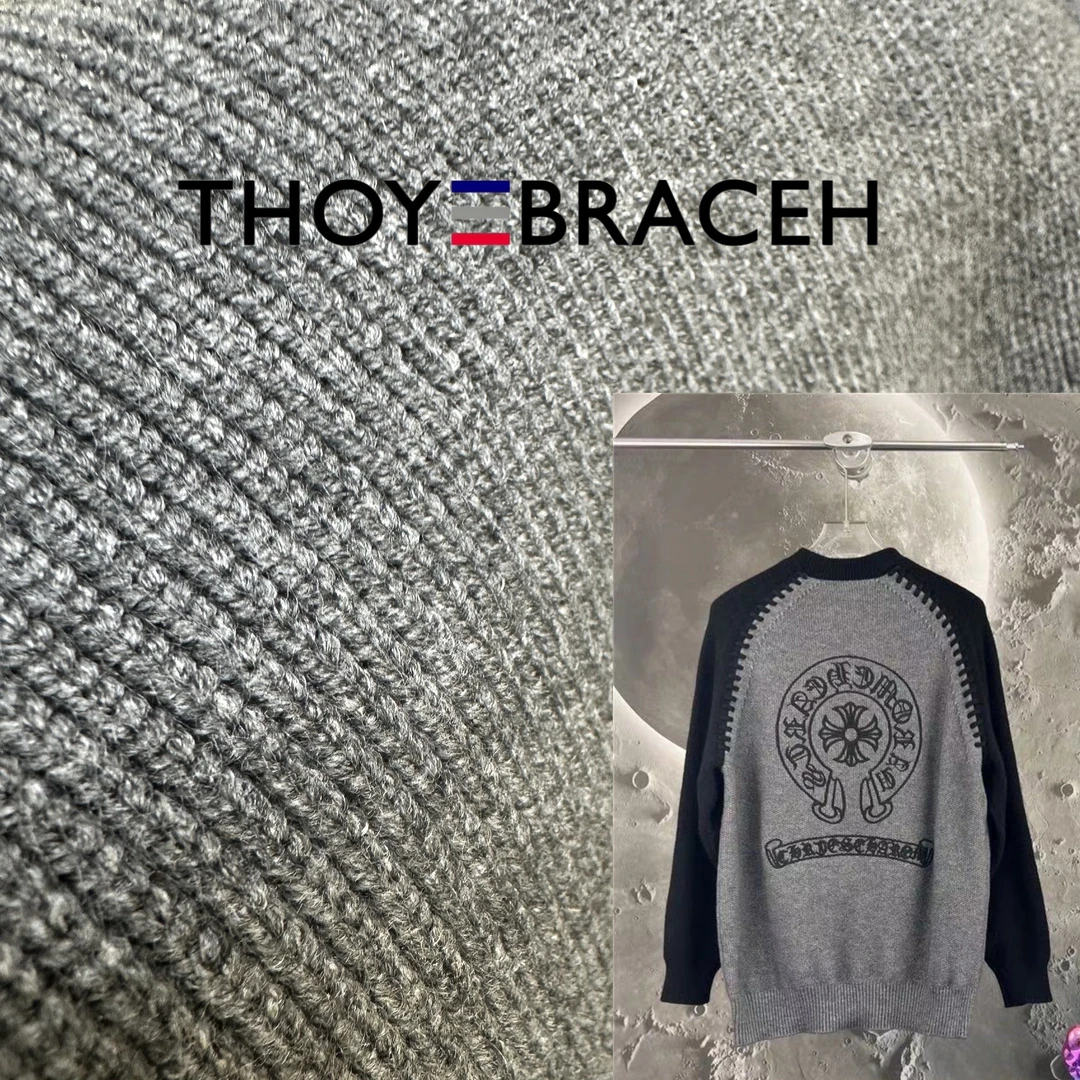 【插肩刺绣】2024新品百搭插肩刺绣工艺高档轻奢男女同款针织衫毛衣