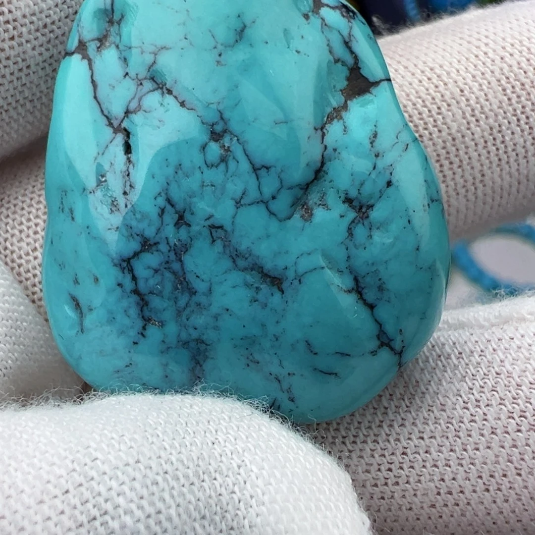 蓝料吊坠24m m w