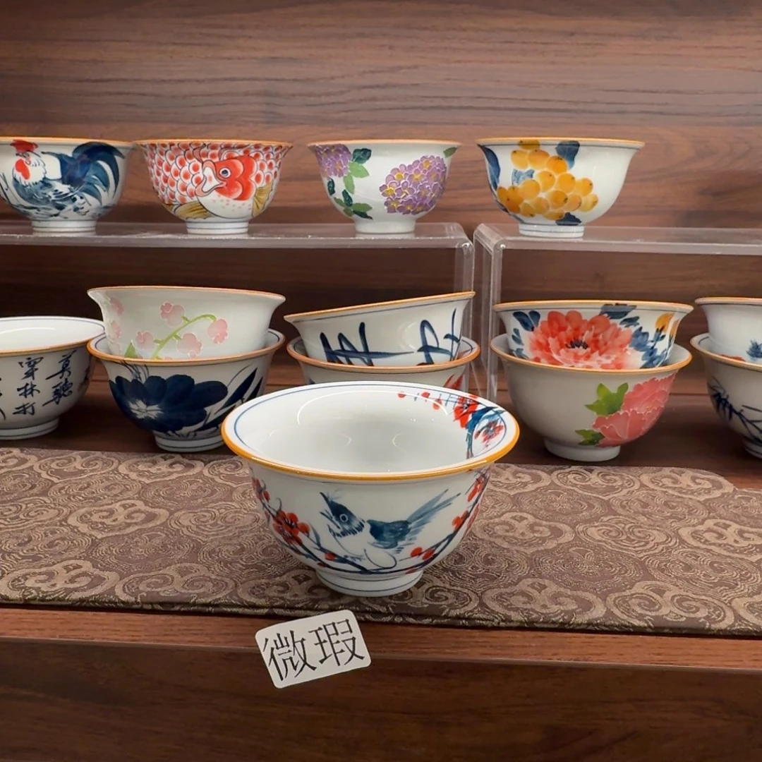 釉下手绘茶具微瑕