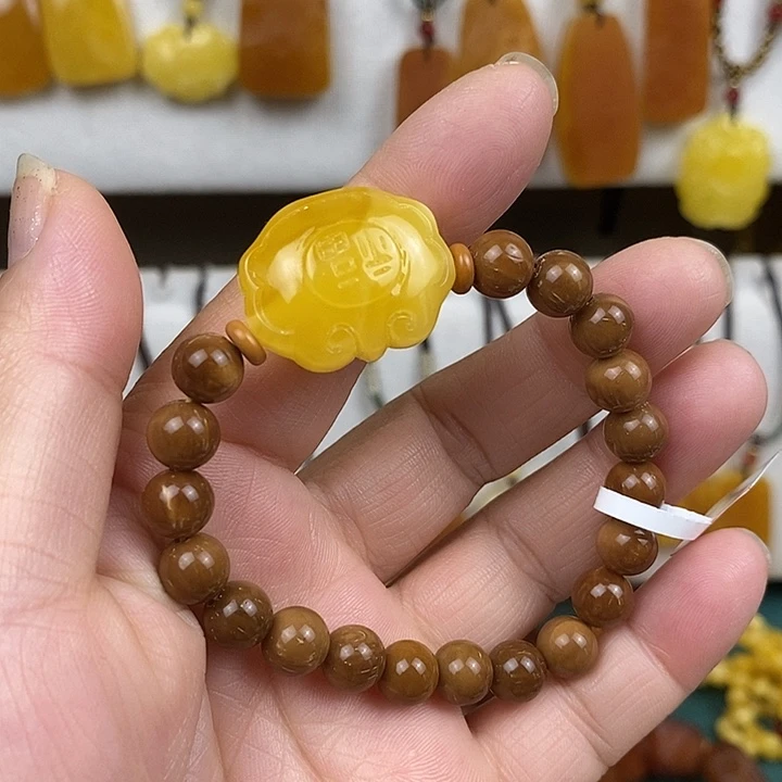 蜜蜡未镶嵌珠宝奇石手牌