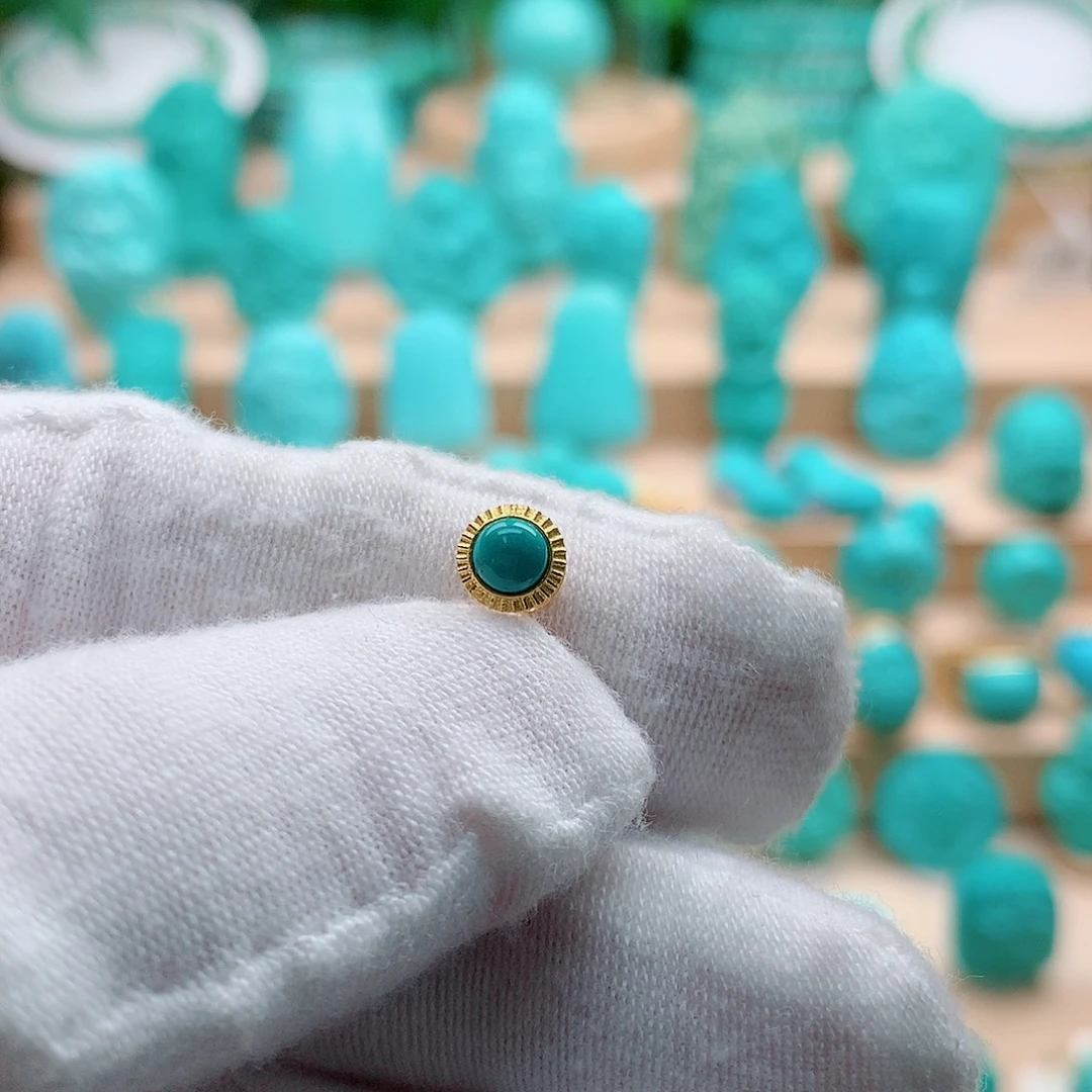 绿松石18K金镶嵌配饰