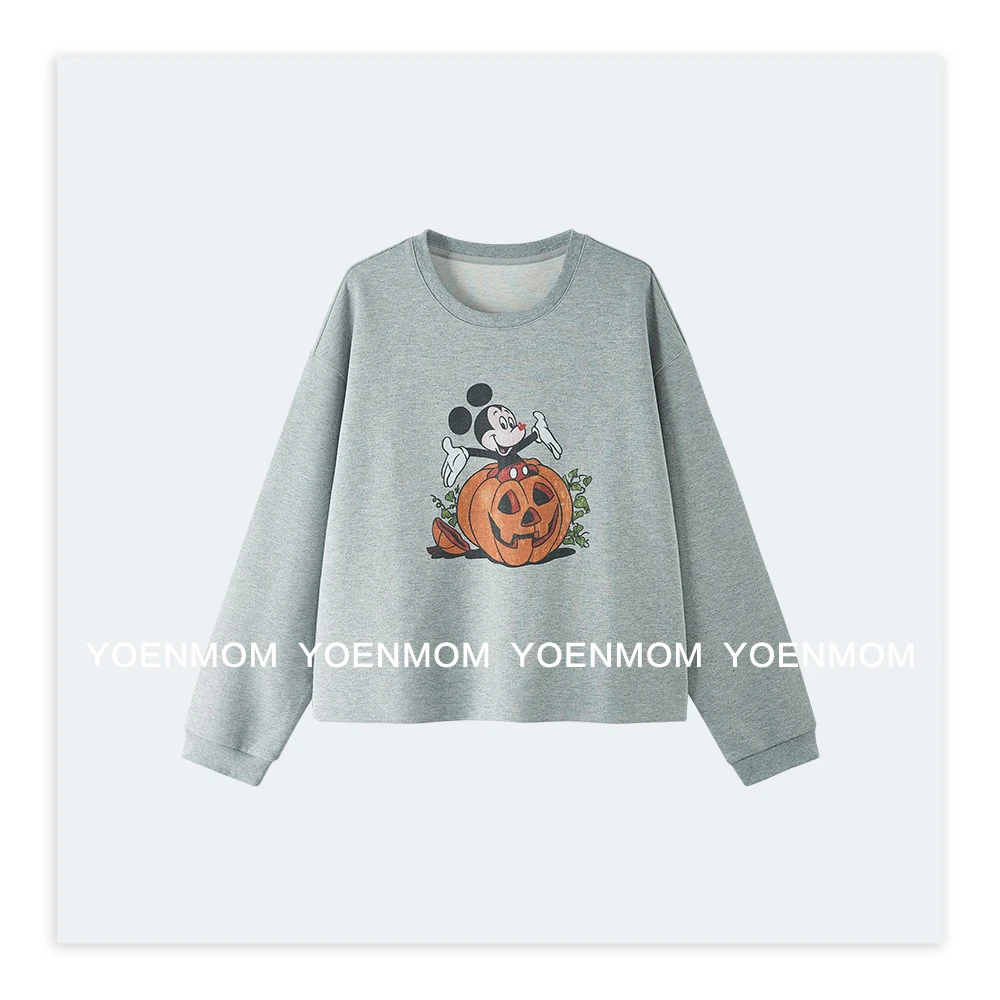 YOENMOM·万圣节·新疆棉莱赛尔羊毛趣味可爱印花简约圆领休闲卫衣