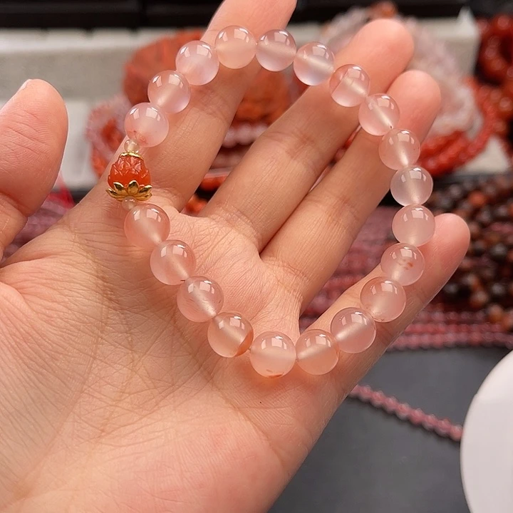 南红玛瑙未镶嵌多样性发货默认微瑕称重9mm