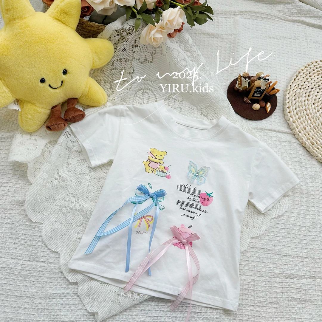 番茄家*【优雅时尚】夏季上新立体蝴蝶飘带上衣D-W253