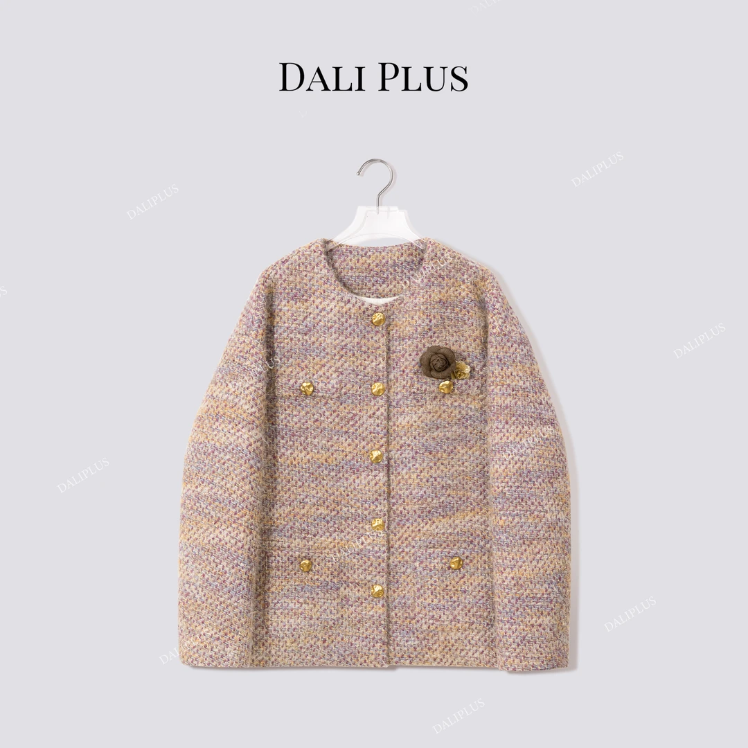 DALI PLUS“新国标95白鹅绒服”粉紫小香风外套轻装滑-D5SS7317