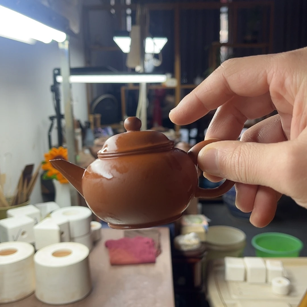 ༺***༻茶壶紫砂朱泥小水平紫砂壶