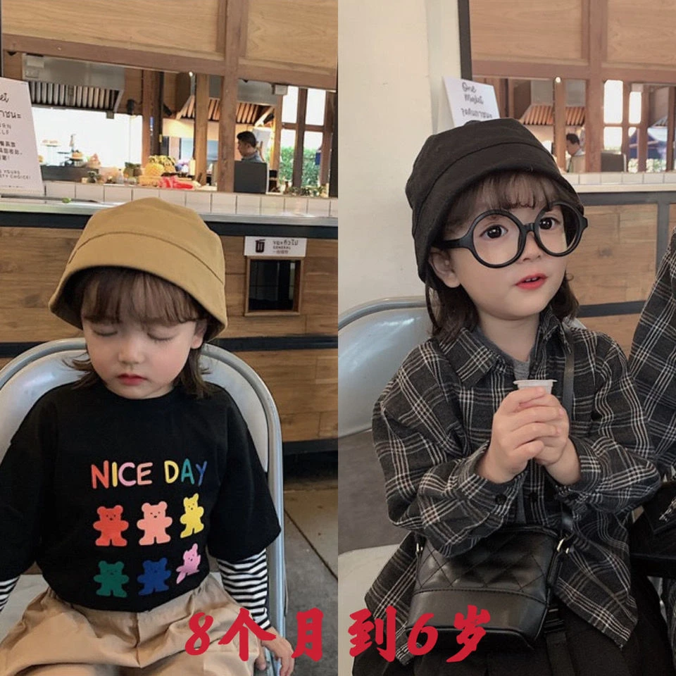宝宝帽子春秋儿韩版男女童水桶帽百搭渔夫帽婴儿休闲帽童帽子