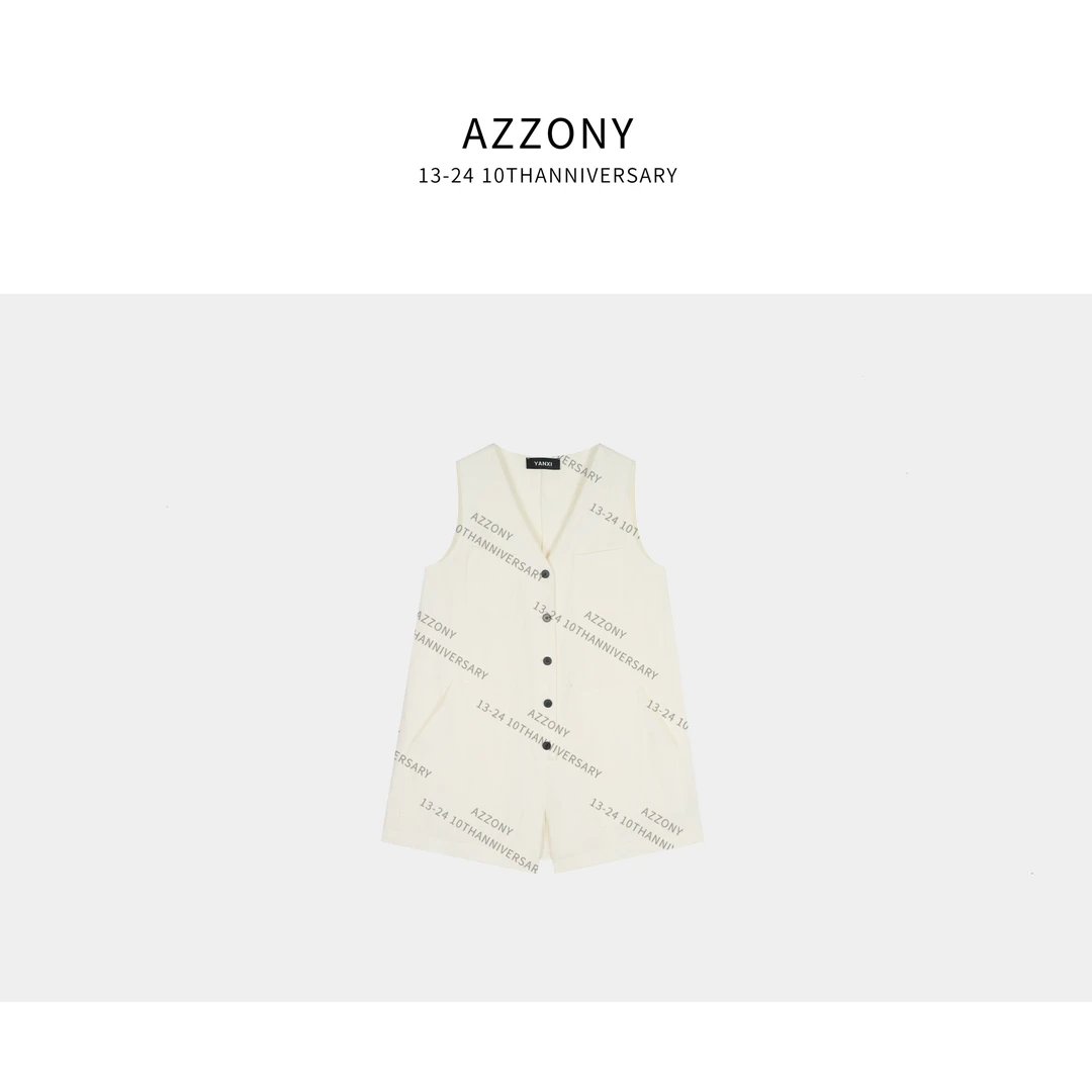 YYL 白色背心连体裤  全亚麻  2025NEW夏款SS HP42715