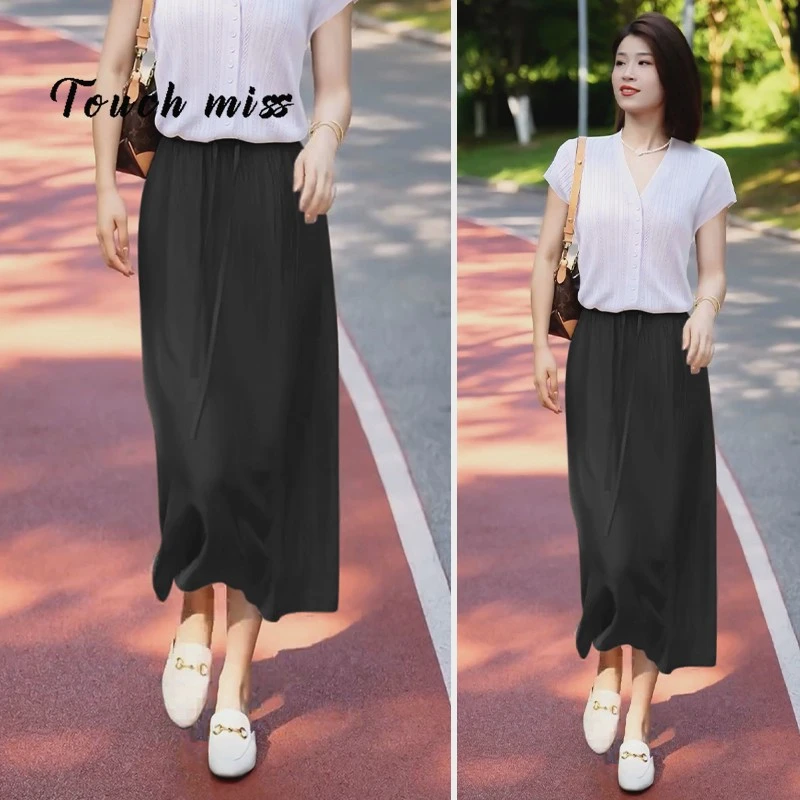 TOUCHMISS高端品牌2025夏季新款运动半身裙气质中长款气质裙子女