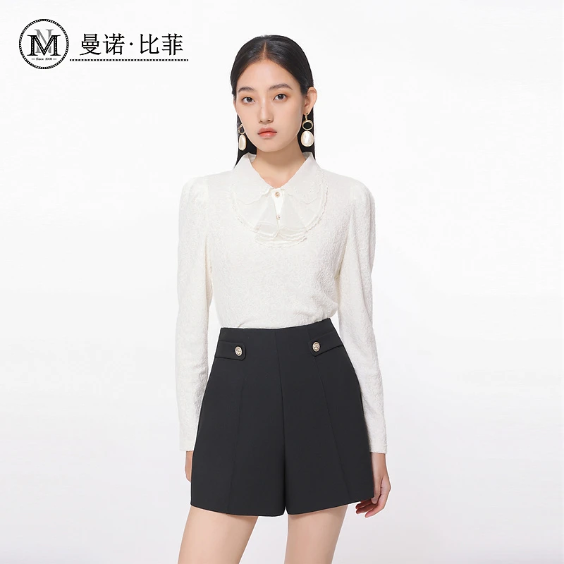【小余专属】曼诺比菲长袖蕾丝衬衫上衣MFIT111213