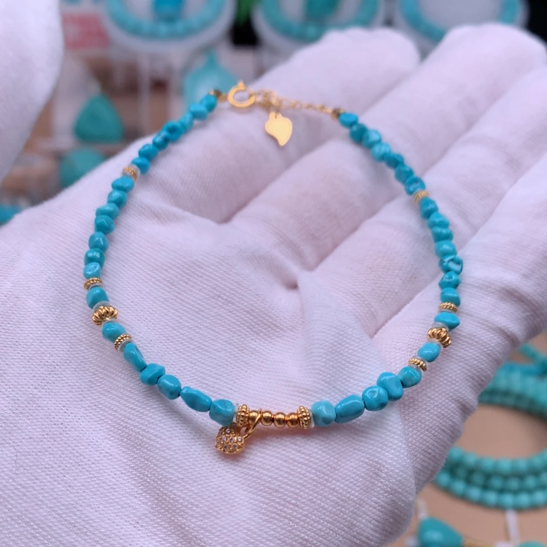 绿松石银S925镀金镶嵌珠宝奇石