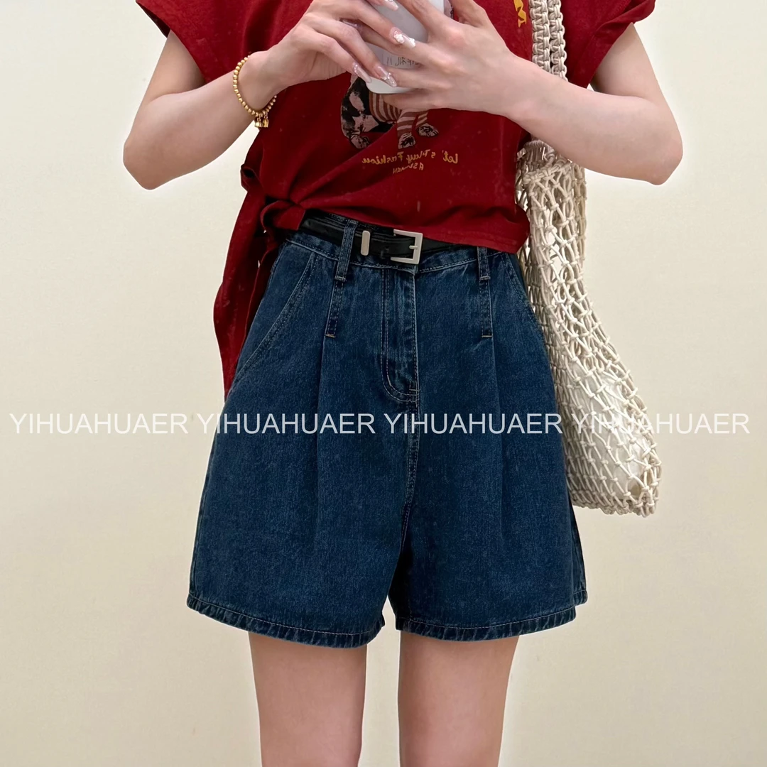 【A版短裤】东大门韩国原单夏款A字高腰百搭休闲气质牛仔短裤2846