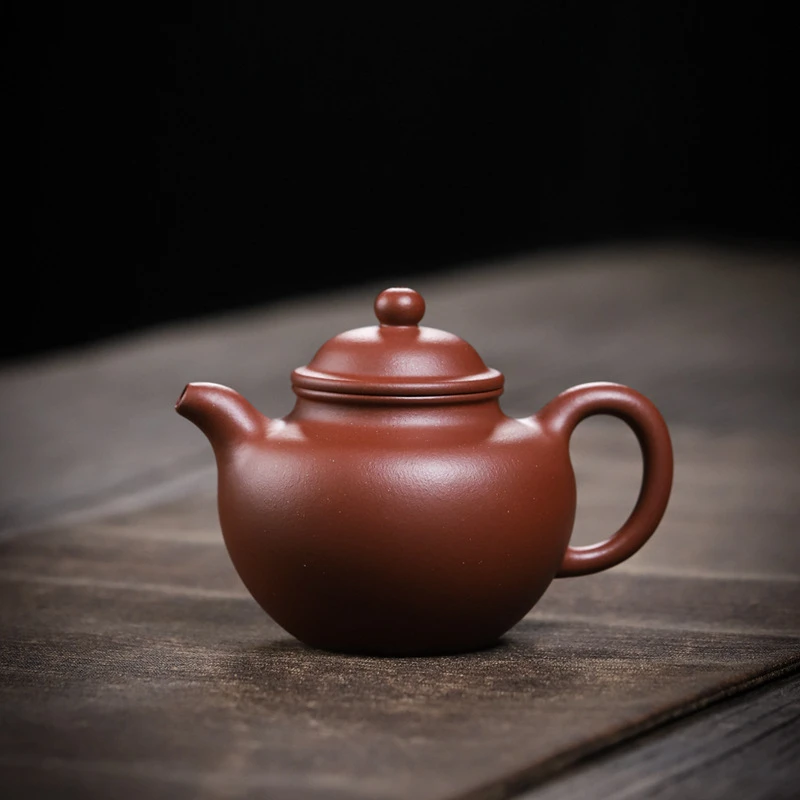 原矿红皮龙大亨掇球200cc宜兴紫砂壶手工制内推紫砂茶壶茶具