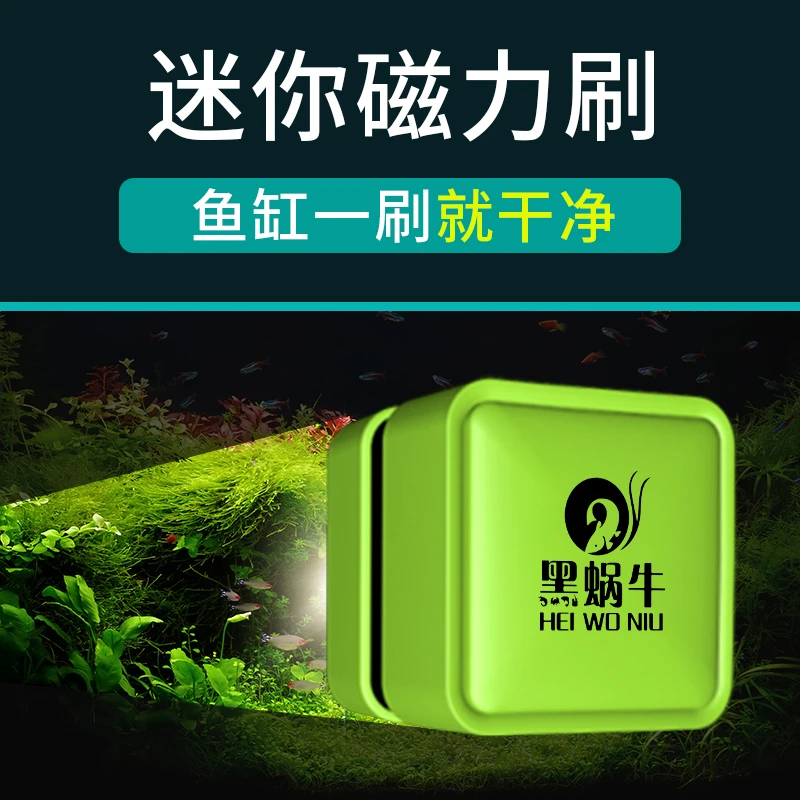 黑蜗牛鱼缸刷迷你强力磁力刷小型强磁擦玻璃缸器无死角清洁除藻刷