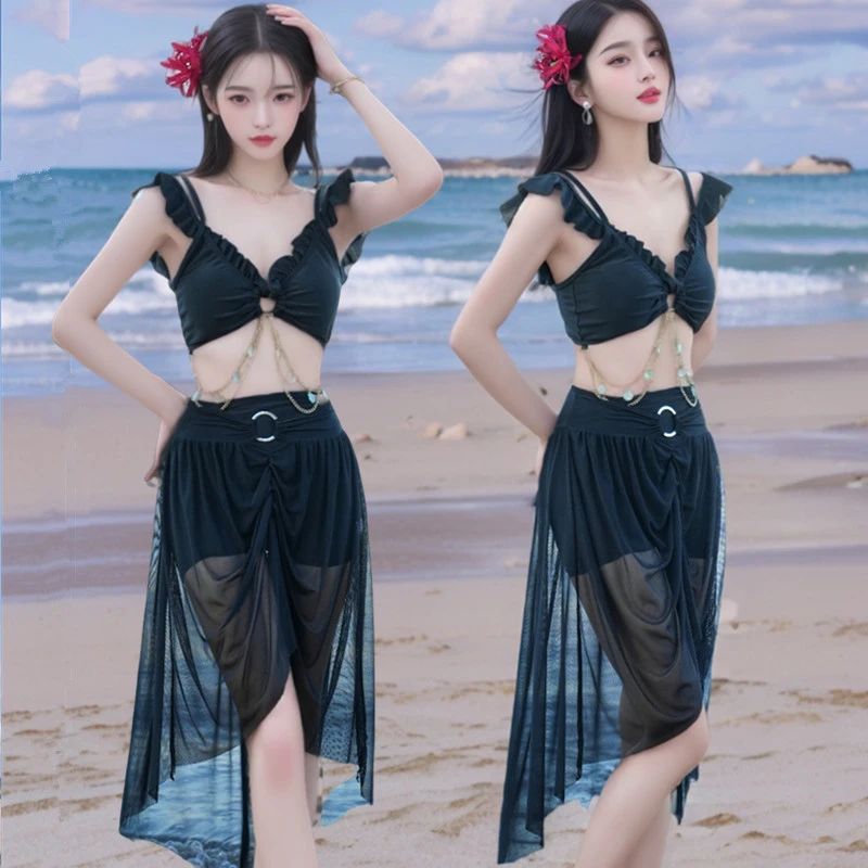 仙气游泳衣女2026新款比基尼bikini海边度假温泉网红纯欲性感泳装