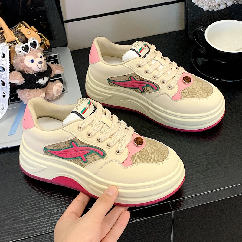 网红休闲板鞋ins潮小众设计松糕小白鞋复古鞋子明星同款百搭鞋子