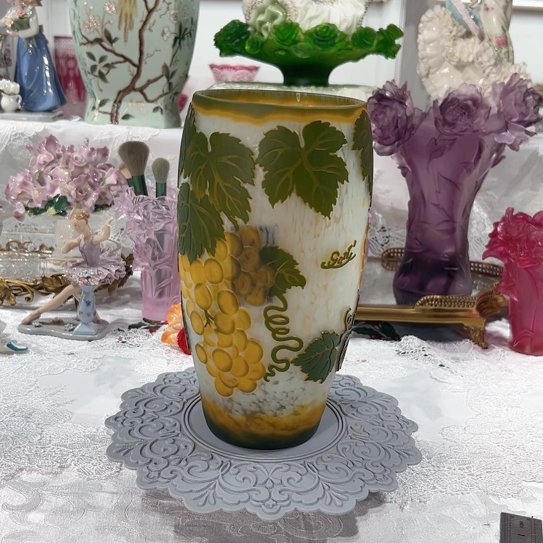 陶瓷Y030老料琉璃格雷花瓶