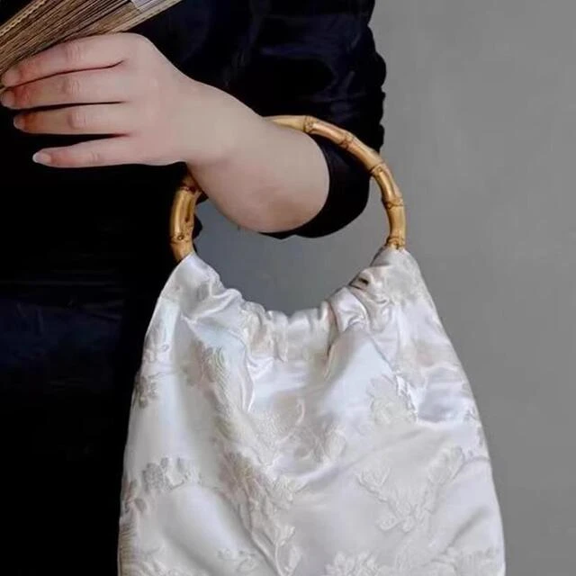 【东方高雅锦鲤】复古新中式花朵竹节包Floing浮月笙原创配旗袍气质