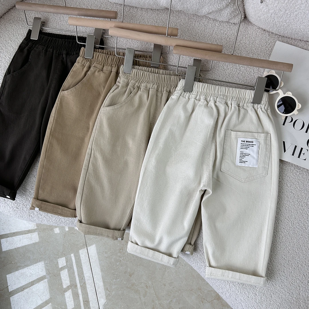 【万能搭!基础好穿】纯色萝卜腿休闲裤春秋款中小童男童纯棉水洗棉