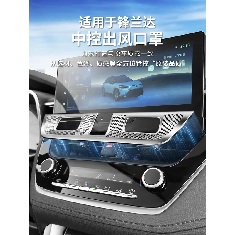 适用于丰田锋兰达中控出风口保护罩锐放空调风口防尘盖内饰改装件