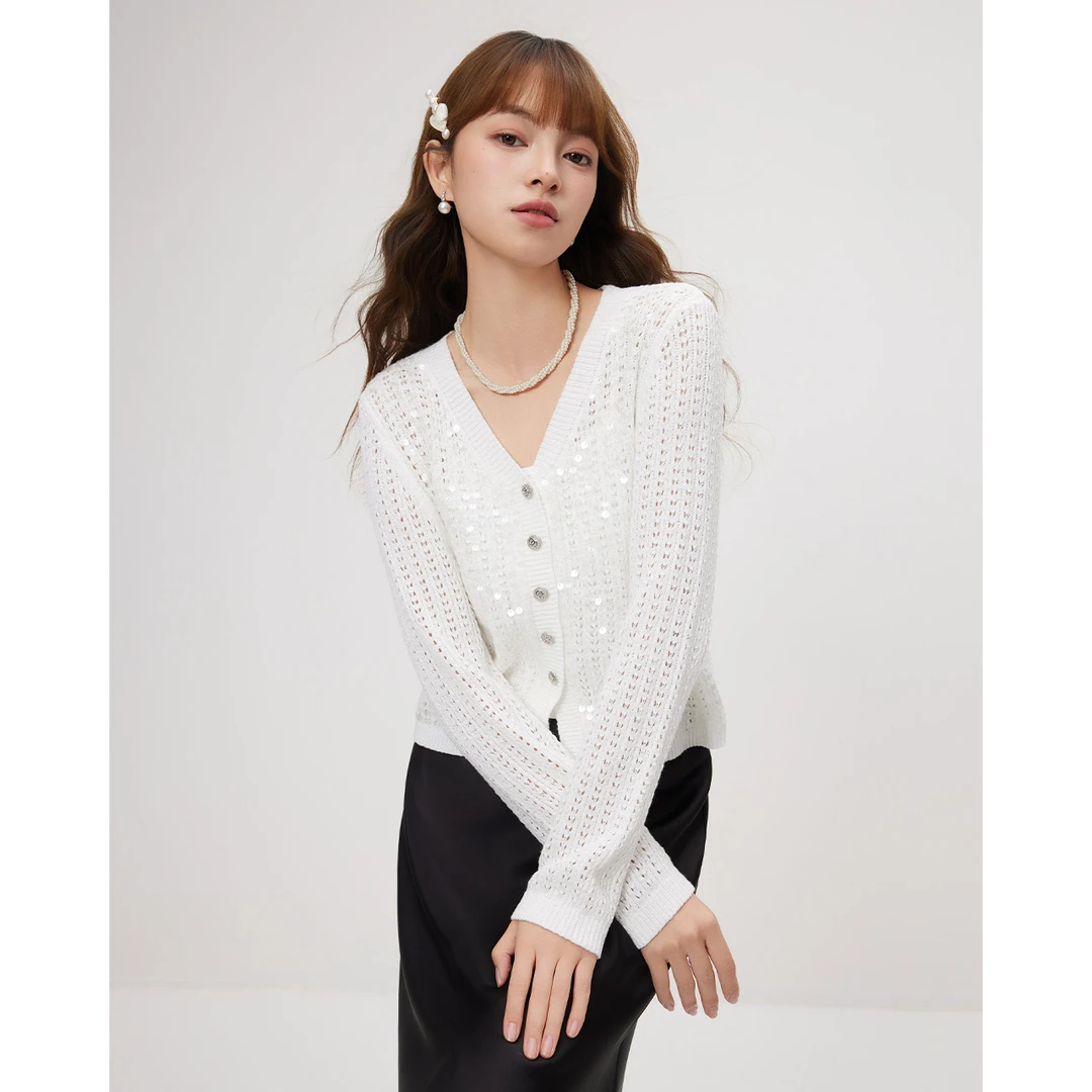 IEF/爱依服2025秋季新款成熟优雅气质设计感通勤毛织外套流光风