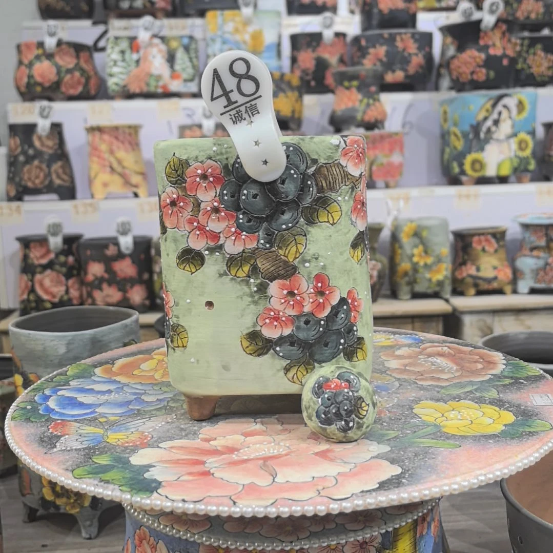 红泥花盆景德镇花盆